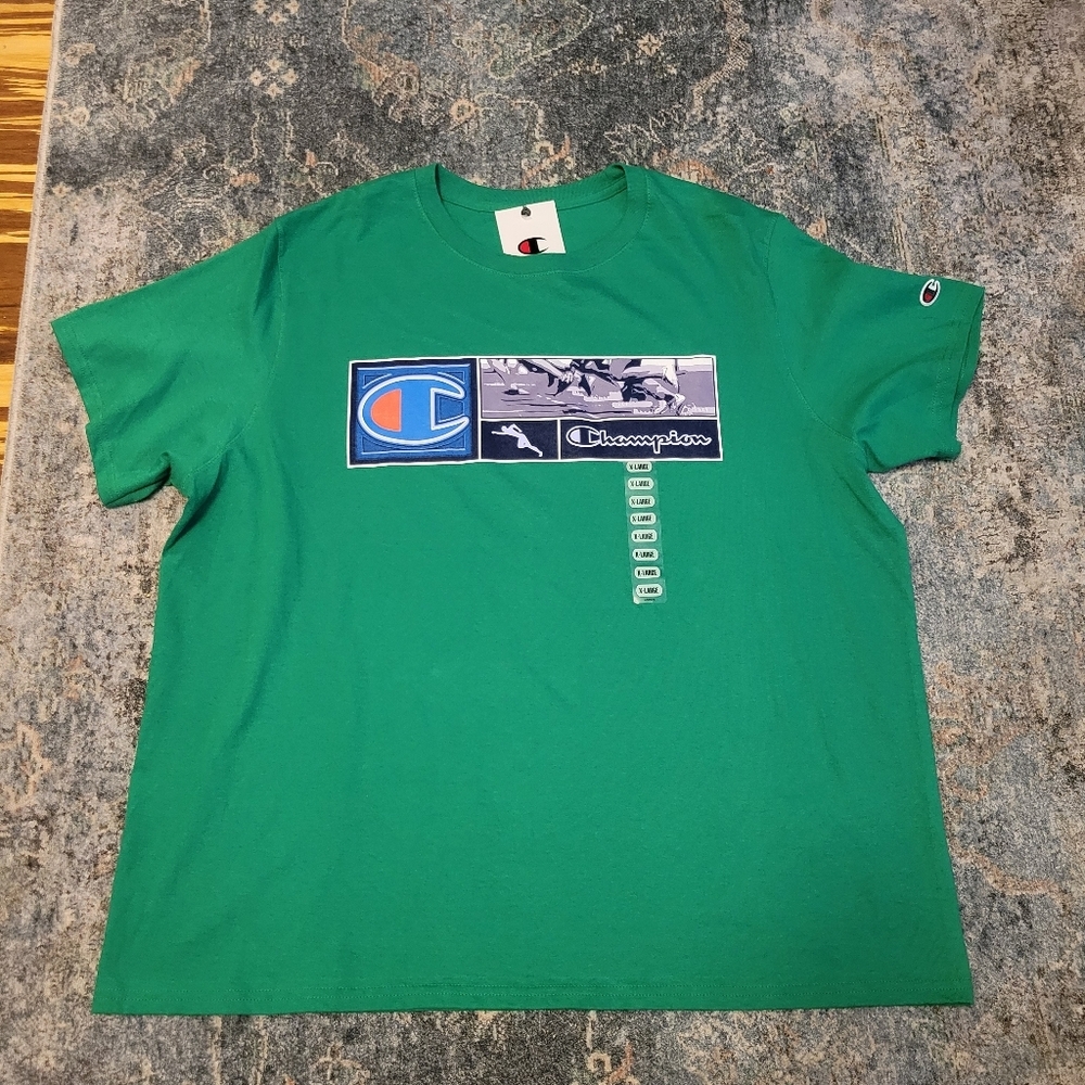NWT Champion Green Graphic Men's T-Shirt Size XL